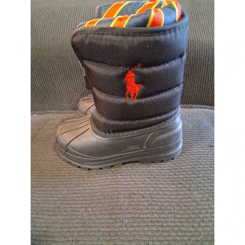 Polo Ralph Lauren Vancouver Snow Boots Jet Black‎ Junior Youth Size 6